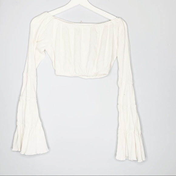 Free People Tops - Free People | Cropped Bell Sleeve Boho Top | Sz XS